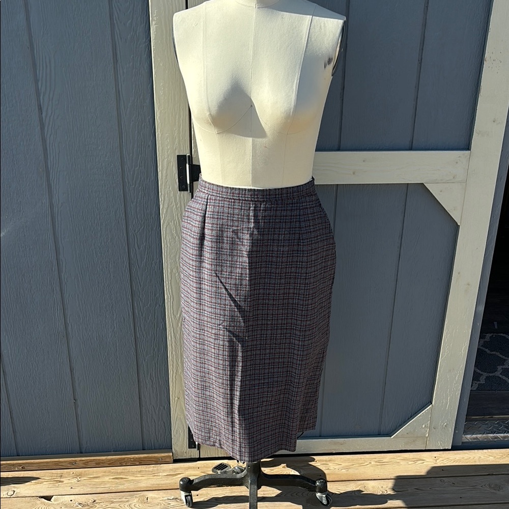Vintage Classic Plaid Pencil Skirt